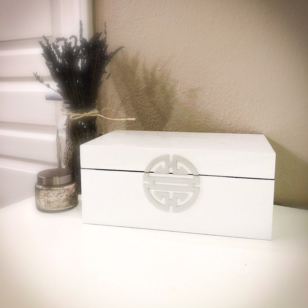 White decorative storage box